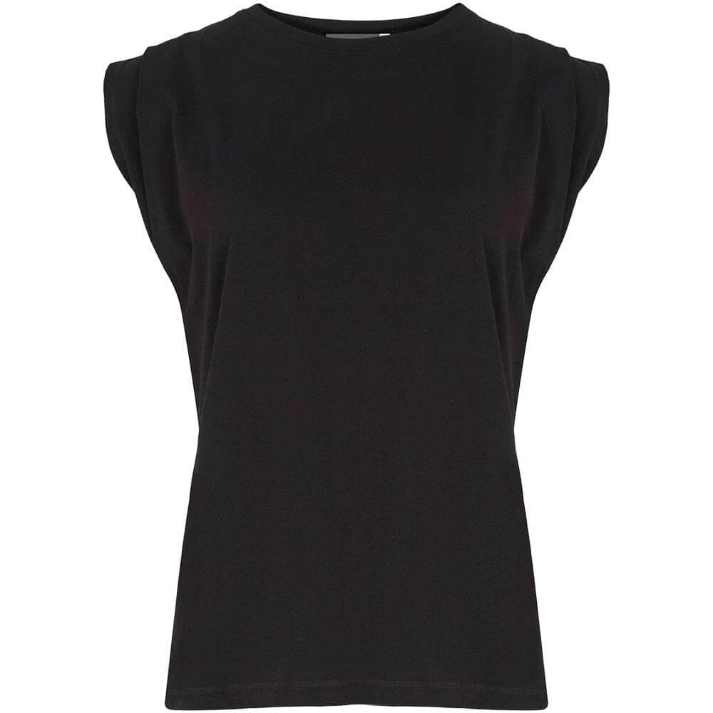 Mint Velvet Black Cotton Extended T Shirt